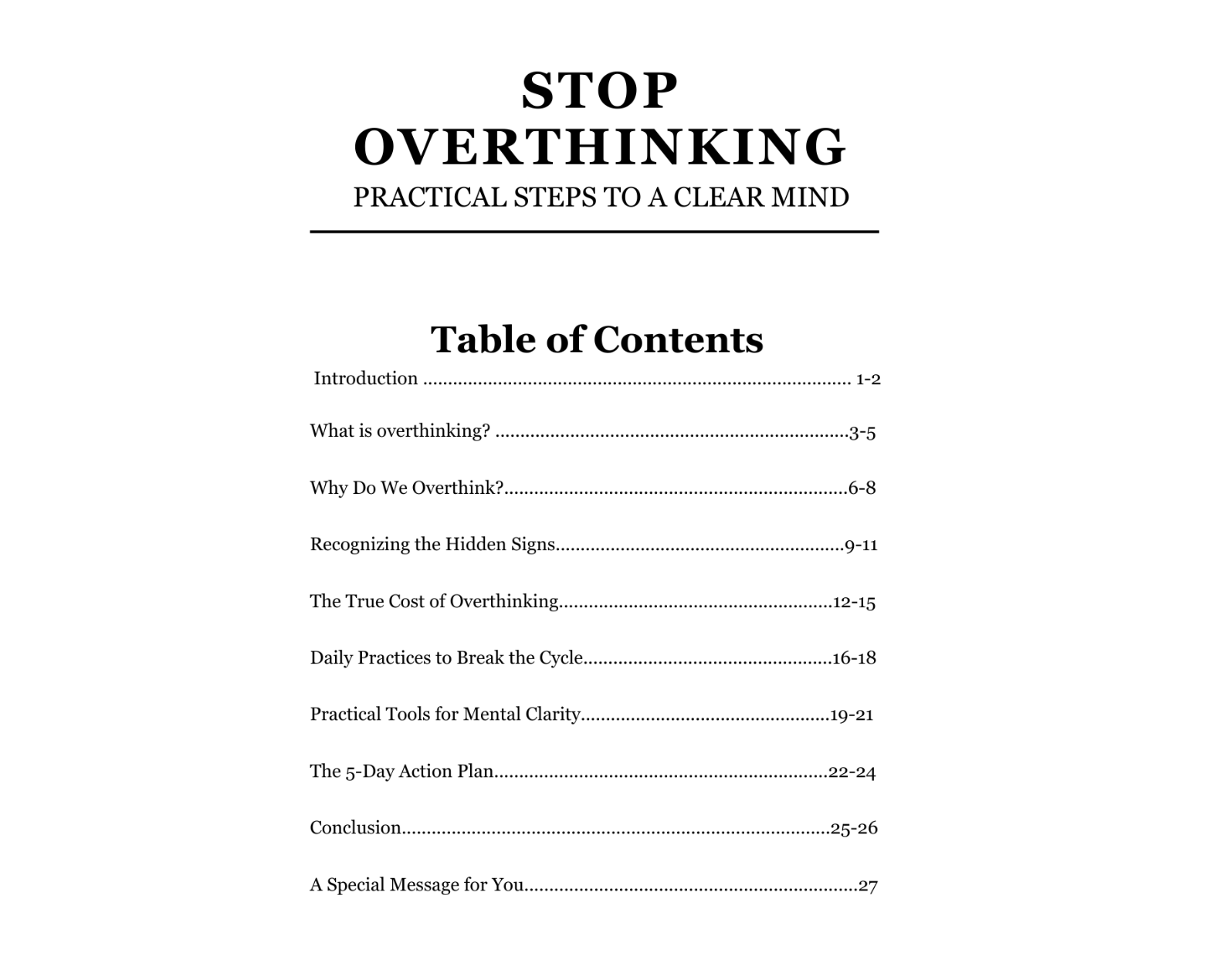 Stop Overthinking: Practical Steps to a Clear Mind
