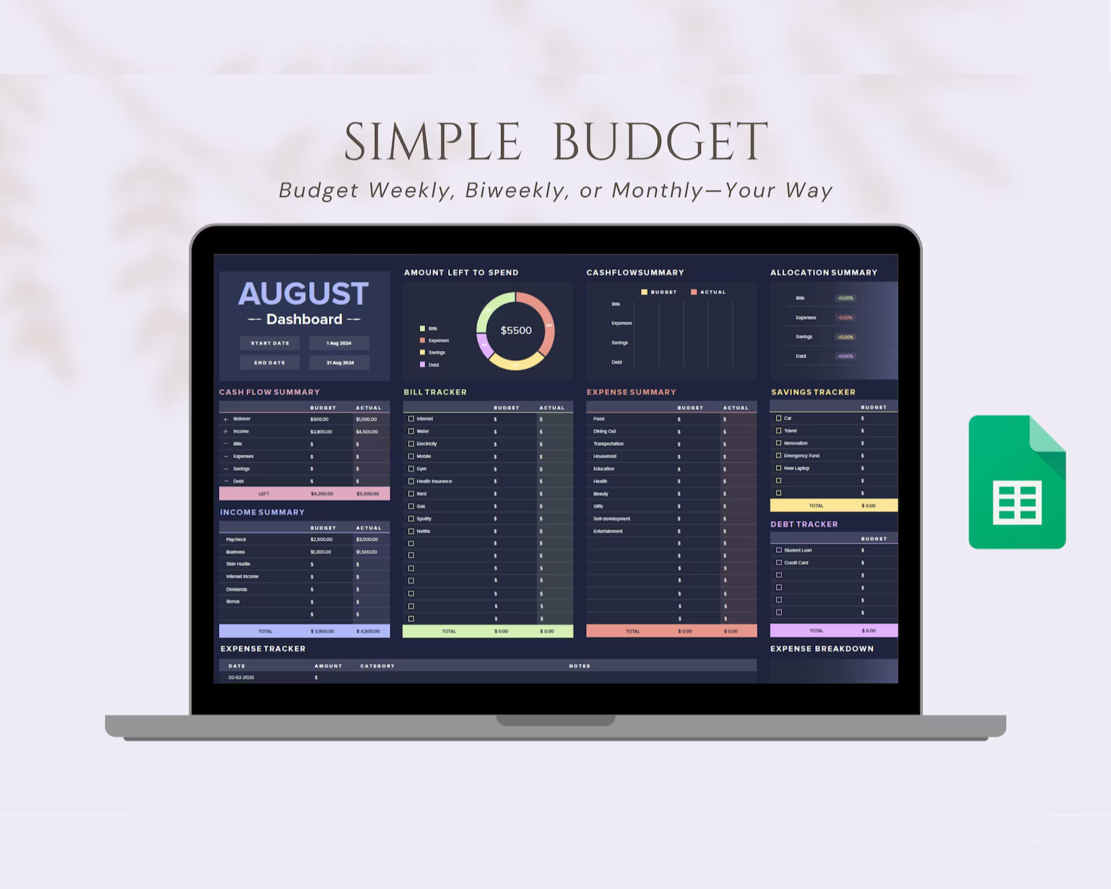 Simple Budget Spreadsheet: Automated Expense Tracker