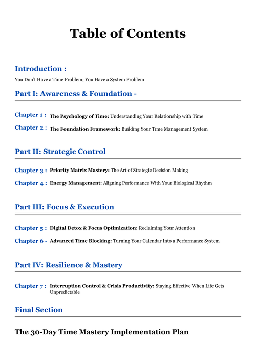 Strategic Time Mastery