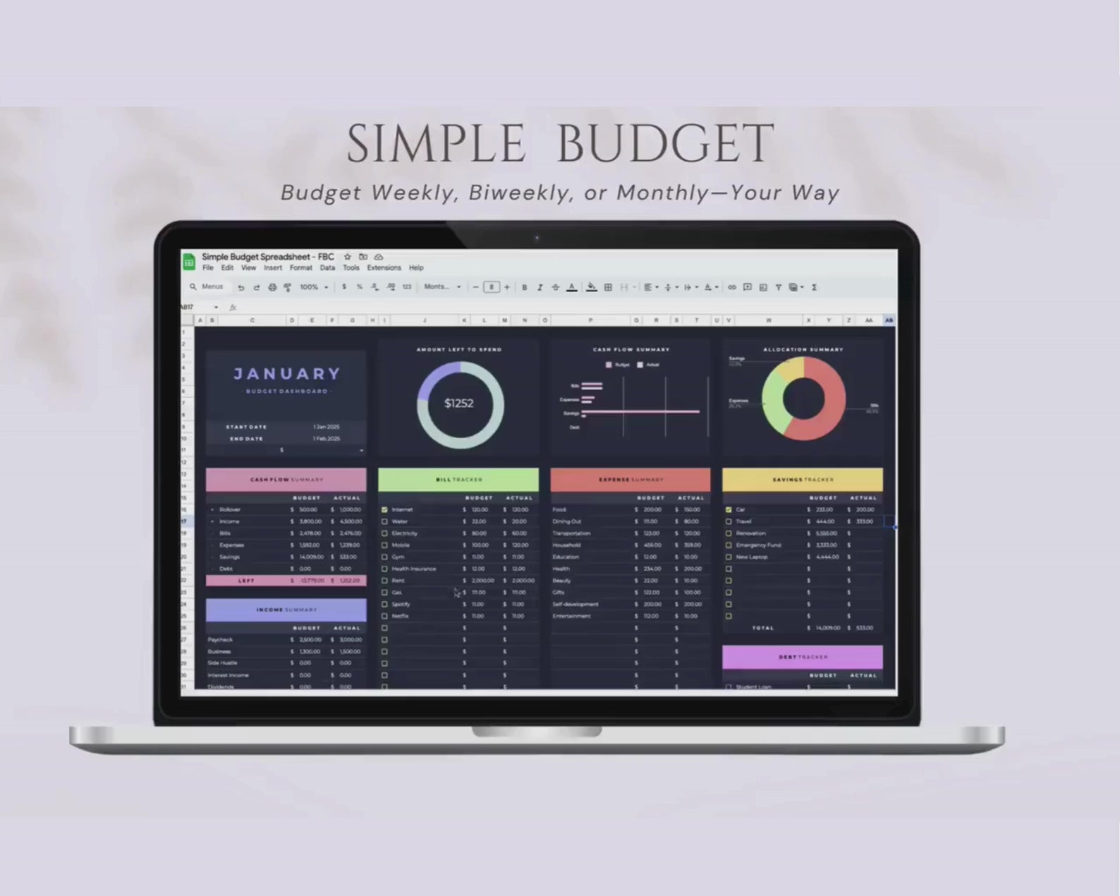 Simple Budget Spreadsheet: Automated Expense Tracker